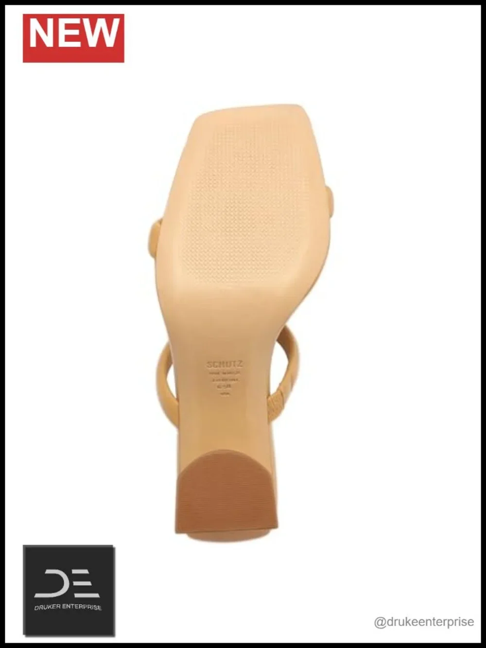 Leather Block Heel Sandals Slip On Square Toe Heeled Sandals Women's Shoes